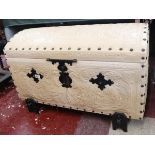 Leather effect dome trunk