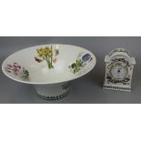 Portmeirion Botanical Gardens mantle clock & large bowl