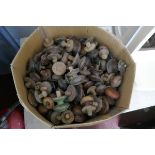 Large collection of antique wooden knobs