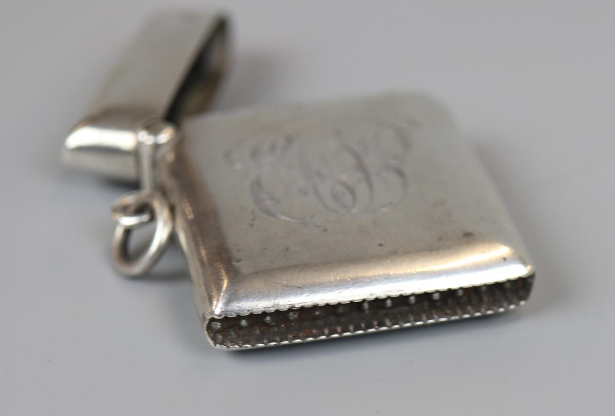 Hallmarked silver vesta case - John Gilbert - Birmingham 1902 - Image 3 of 7