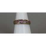 Pink topaz & diamond set gold ring