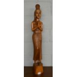 Large carved Taiwanese lady figure - Approx H: 101cm