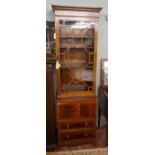 Mahogany inlaid and glazed top cabinet