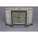 Fine Elliot mantle clock of Art Deco design in cream onyx & inlaid case - Signed Mappin & Webb,