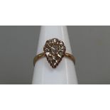 Antique 18ct gold rose cut diamond ring