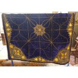 South African velvet embroidery cloth from a 1905 wedding - 128cm square