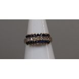 14ct gold sapphire & diamond set ring