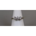 Fine 18ct white gold 3 stone diamond ring