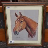 Pastel - Horse by C A Sharply - Image size approx: 19cm x 24cm