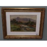 Watercolour - River scene by Cyril Ward - Image size approx: 35cm x 25cm