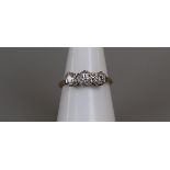 18ct gold 3 stone diamond ring