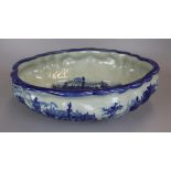 Large blue & white fruit bowl