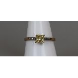 Gold diamond & citrine set ring