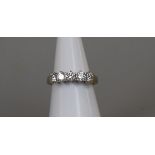 18ct gold 5 stone diamond ring