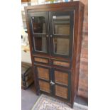 Oriental style cabinet - Approx W: 80cm D: 37cm H: 171cm