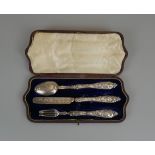 Hallmarked silver Christening set - Brown & Clark - Birmingham 1855