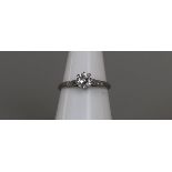 Platinum diamond solitaire ring (¾ ct approx)