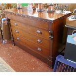 Large mahogany chest of 4 drawers - Approx W: 154cm D: 72cm H: 107cm