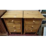 Pair of pine bedside cabinets