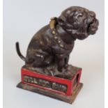 Dog themed metal money box - Approx H: 17cm