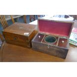 Antique tea caddy with writing slop A/F