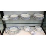 Large collection of blue & white Coronaware - Leyden pattern