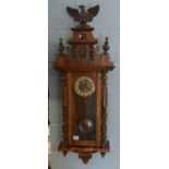 Viennese wall clock with well carved eagle finial