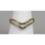 Gold channel set diamond ring ( approx ½ct total)