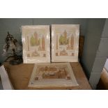 60 L/E signed architectural prints by Carl March to include duplicates