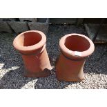 Pair of terracotta chimney pots