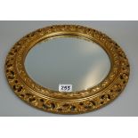 Round gilt framed mirror