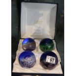 Set of four Caithness paperweights in case - Elements 2