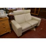 Stressless 2 seater leather sofa