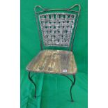 Rustic metal framed chair