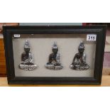 3 framed images of Buddha