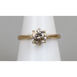 18ct gold diamond (approx 1ct) solitaire ring