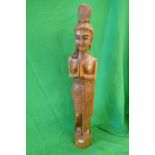 Tall carved lady figure - Approx H: 101cm