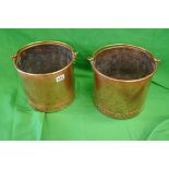 Pair of copper buckets