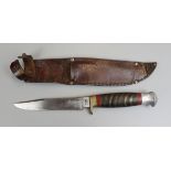 Knife in sheath made in Sheffield