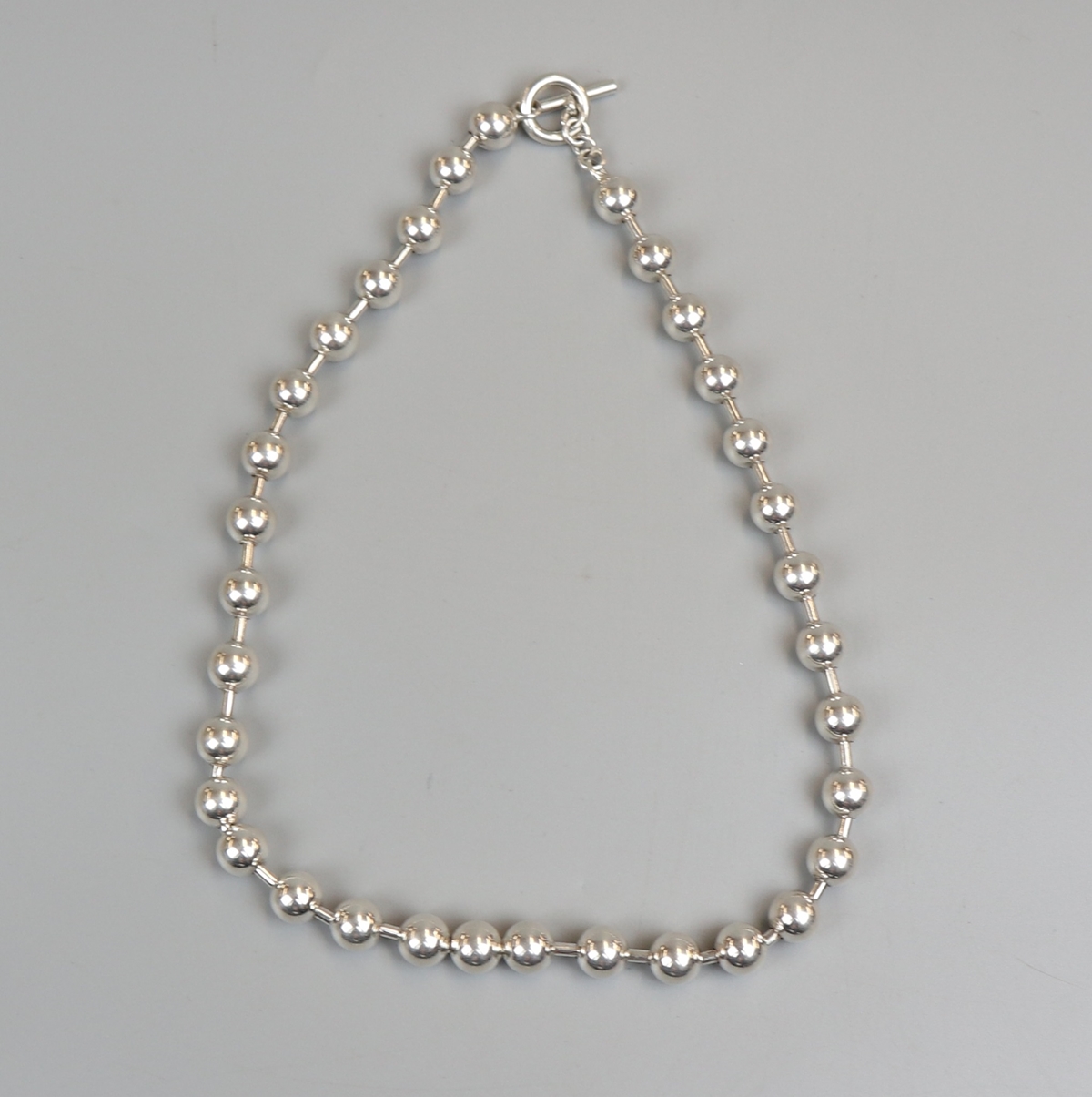 Heavy silver beaded necklace