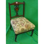 Single Edwardian chair with William Morris style fabric