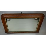 Antique inlaid overmantle mirror