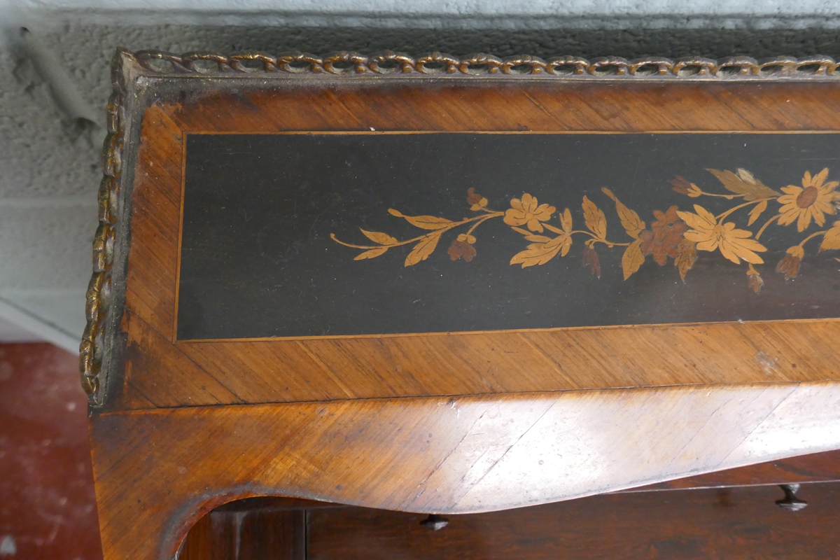 Kingwood and ormolu marquetry Bonheur Du Jour - Image 3 of 7