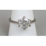 18ct white gold diamond (approx 2.5ct) solitaire ring