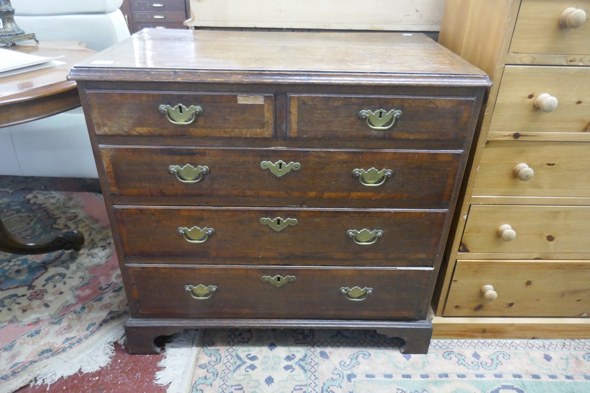 Small Georgian inlaid chest of drawers - Approx W: 82cm D: 48cm H: 78cm