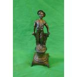 Bronzed French figure of boy - Approx H: 32cm