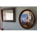 2 bevelled glass mirrors