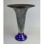 Studio glass vase with cobalt blue base - Approx H: 32cm