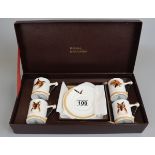 Set of four Royal Doulton Reynard the Fox coffee cans and saucers - Circa 1945 in original case
