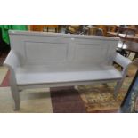 Painted antique pine bench - Approx size W 174cm D 46cm H 99cm.